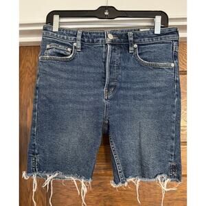 WE THE FREE Avery Button Fly Bermuda Shorts Cut Off Denim Shorts Size 27